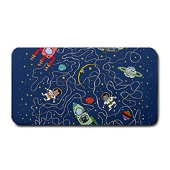 Illustration Cat Space Astronaut Rocket Maze Medium Bar Mats by Ravend