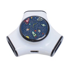 Illustration Cat Space Astronaut Rocket Maze 3-port Usb Hub by Ravend