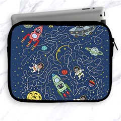 Illustration Cat Space Astronaut Rocket Maze Apple Ipad 2/3/4 Zipper Cases by Ravend