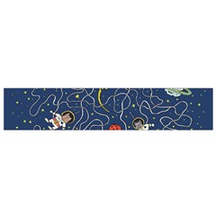 Illustration Cat Space Astronaut Rocket Maze Small Flano Scarf by Ravend