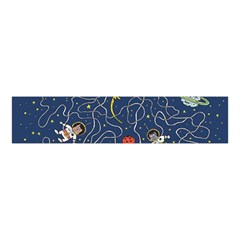 Illustration Cat Space Astronaut Rocket Maze Velvet Scrunchie by Ravend