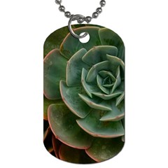 Green Orchid Plant Pattern Dog Tag (two Sides) by Ravend