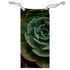 Green Orchid Plant Pattern Jewelry Bag