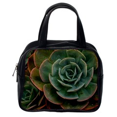 Green Orchid Plant Pattern Classic Handbag (one Side) by Ravend