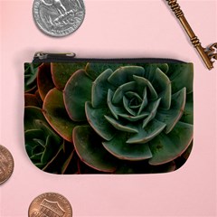 Green Orchid Plant Pattern Mini Coin Purse by Ravend