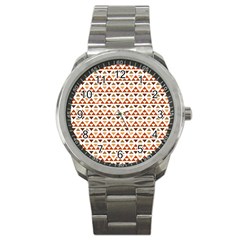 Geometric Tribal Pattern Design Sport Metal Watch by Ravend