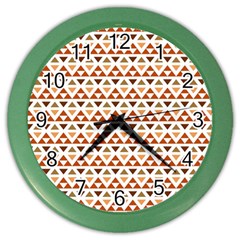 Geometric Tribal Pattern Design Color Wall Clock by Ravend