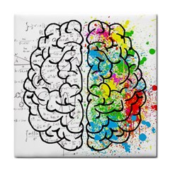 Illustration Brain Mind Psychology Idea Drawing Tile Coaster