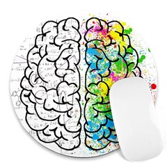 Illustration Brain Mind Psychology Idea Drawing Round Mousepads by Ravend