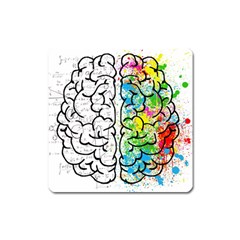 Illustration Brain Mind Psychology Idea Drawing Square Magnet