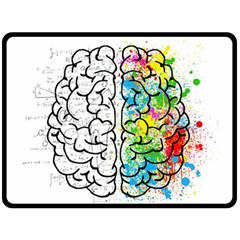 Illustration Brain Mind Psychology Idea Drawing Fleece Blanket (large)  by Ravend