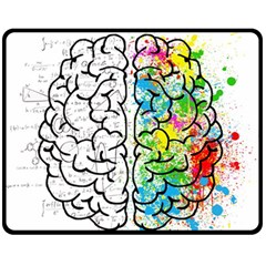 Illustration Brain Mind Psychology Idea Drawing Fleece Blanket (Medium) 