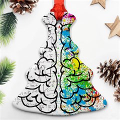 Illustration Brain Mind Psychology Idea Drawing Christmas Tree Ornament (two Sides) by Ravend