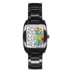 Illustration Brain Mind Psychology Idea Drawing Stainless Steel Barrel Watch by Ravend