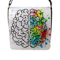 Illustration Brain Mind Psychology Idea Drawing Flap Closure Messenger Bag (L)