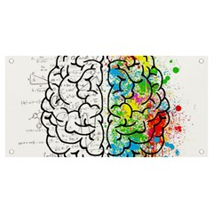 Illustration Brain Mind Psychology Idea Drawing Banner and Sign 4  x 2 