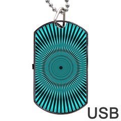 Illusion Geometric Background Dog Tag Usb Flash (two Sides) by Ravend