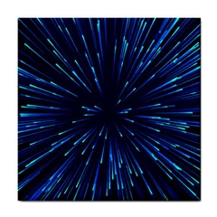 Particle Art Background Blue Tile Coaster by Ravend