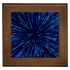 Particle Art Background Blue Framed Tile by Ravend