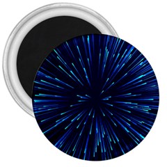 Particle Art Background Blue 3  Magnets by Ravend