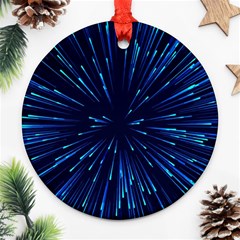 Particle Art Background Blue Ornament (Round)