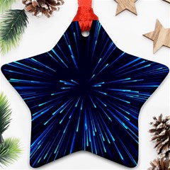 Particle Art Background Blue Ornament (Star)