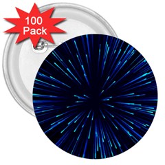 Particle Art Background Blue 3  Buttons (100 Pack)  by Ravend