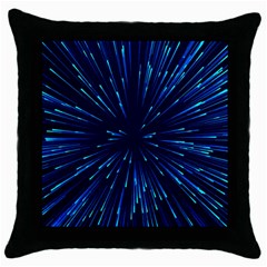 Particle Art Background Blue Throw Pillow Case (black) by Ravend