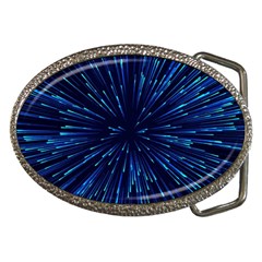 Particle Art Background Blue Belt Buckles