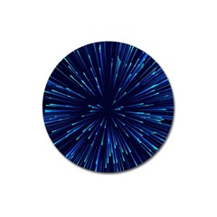 Particle Art Background Blue Magnet 3  (round) by Ravend