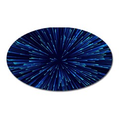 Particle Art Background Blue Oval Magnet