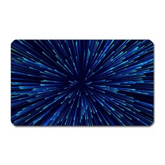 Particle Art Background Blue Magnet (rectangular) by Ravend