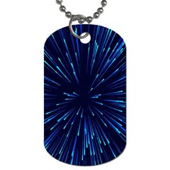 Particle Art Background Blue Dog Tag (Two Sides)