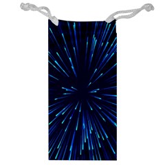 Particle Art Background Blue Jewelry Bag