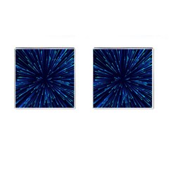 Particle Art Background Blue Cufflinks (Square)