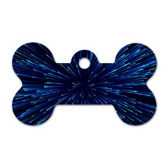 Particle Art Background Blue Dog Tag Bone (one Side) by Ravend