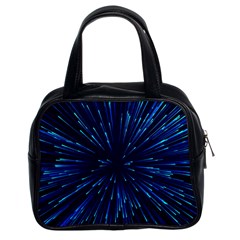 Particle Art Background Blue Classic Handbag (two Sides) by Ravend