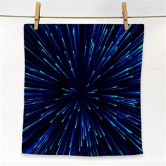 Particle Art Background Blue Face Towel by Ravend