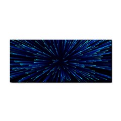 Particle Art Background Blue Hand Towel by Ravend