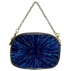 Particle Art Background Blue Chain Purse (One Side)