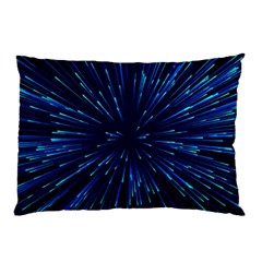 Particle Art Background Blue Pillow Case by Ravend