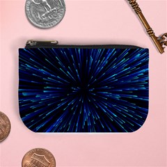 Particle Art Background Blue Mini Coin Purse by Ravend