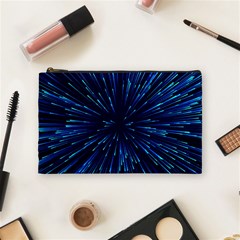 Particle Art Background Blue Cosmetic Bag (Medium)