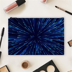 Particle Art Background Blue Cosmetic Bag (Large)