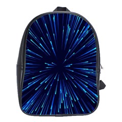 Particle Art Background Blue School Bag (large) by Ravend