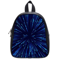 Particle Art Background Blue School Bag (Small)