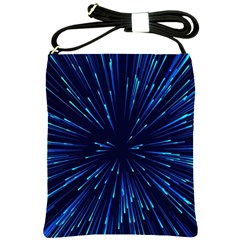 Particle Art Background Blue Shoulder Sling Bag