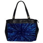 Particle Art Background Blue Oversize Office Handbag (2 Sides) Front