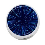 Particle Art Background Blue 4-Port USB Hub (One Side) Front