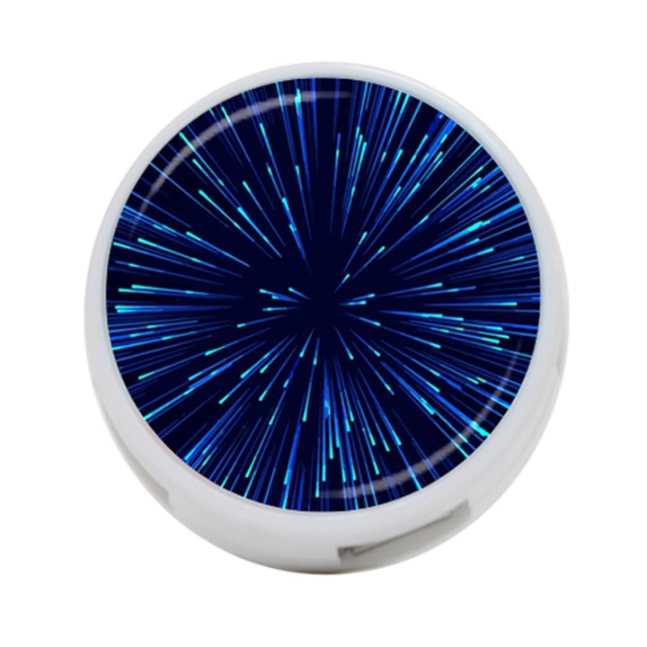 Particle Art Background Blue 4-Port USB Hub (One Side)